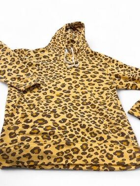 J. America Leopard Print Hoodie inYellow & Brown